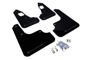 Mitsubishi Evolution Mud Flaps - Rally Armor - UR Series - Black with Grey Logo - `08-`17